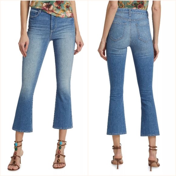 L'Agence Mira Ultra High Rise Cropped Bootcut Jeans Cowan Light Wash 27